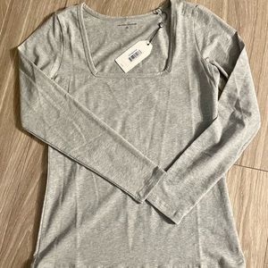 Universal Standard Gray Square Neck Long Sleeve